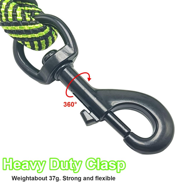 MayPaw Heavy Duty Rope Dog Leash, 6/8/10FT Nylon Pet Leash, Soft Padded Handle Thick Lead Leashes for Large Medium Dogs Walking Training Jogging (Green Black, 1/2" * 6') - Image 2